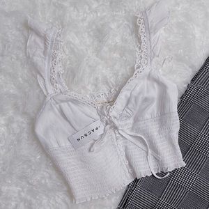 NWT PacSun: White, lace, crop top!